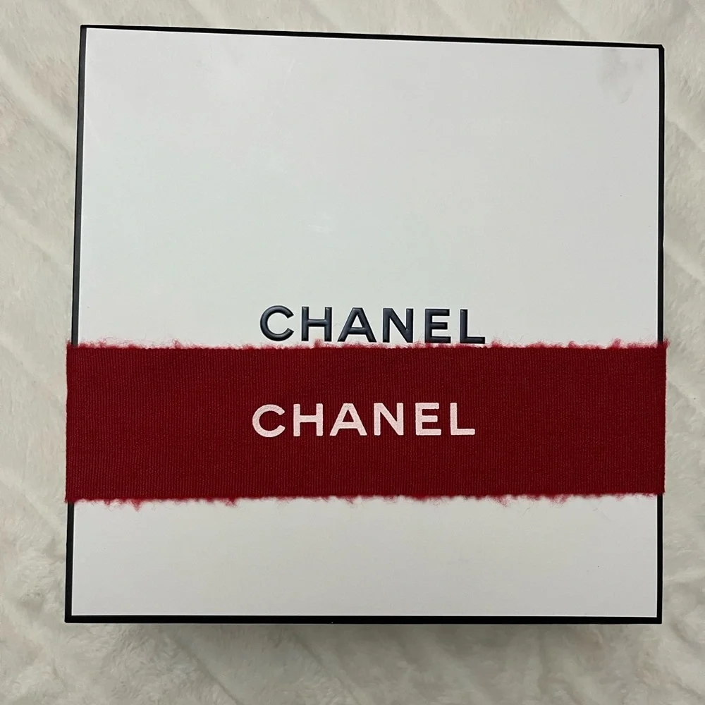 CHANEL gift box with red strap limited edition storage box decor approx 9”